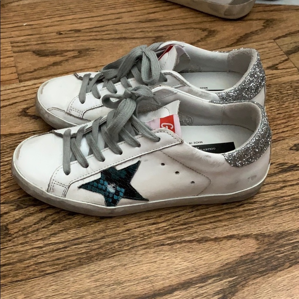 Golden Goose white snake superstar sneakers
